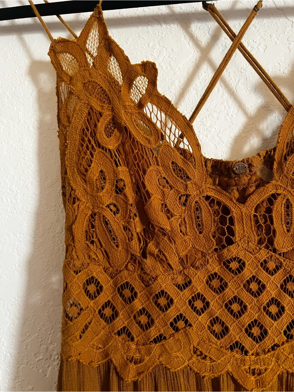 Free People Mustard Adella Dress (L)
